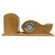 Wooden Desk Organizer with Clock & Pen Holder