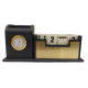 Calendar Desk Set with Clock and Pen Holder