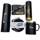 Combo - Temperature Water Bottle, Pen, Belt, Keychain, Wallet, Denver Deo, Black Steel Coffee Mug
